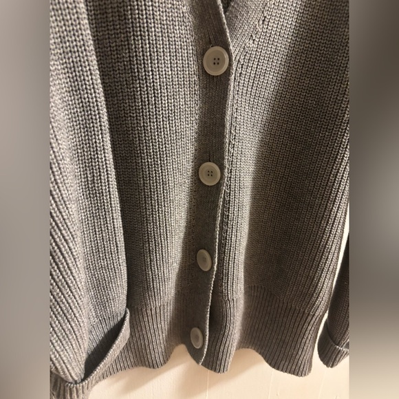 Outerknown Grey Oversized Women's Cabin Cardigan Cotton Baby Alpaca Blend - Picture 3 of 5